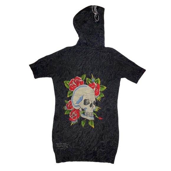 Black Knit Ed Hardy Sweater Dress - Picture 2 of 3